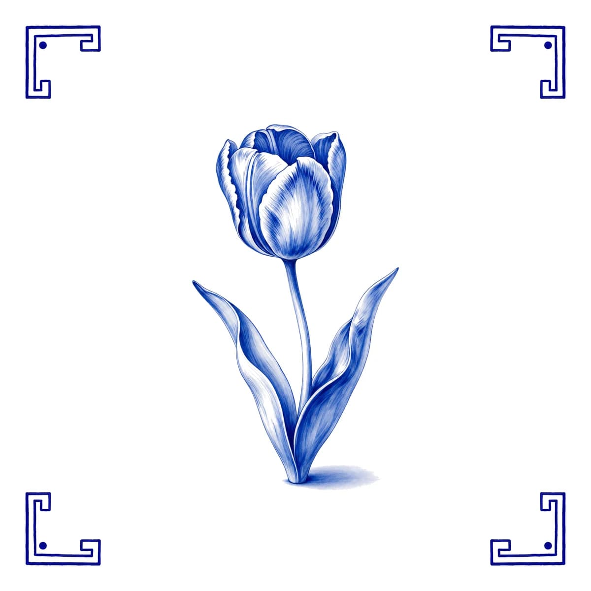 Tulpe – Delfter Blau Fliese
