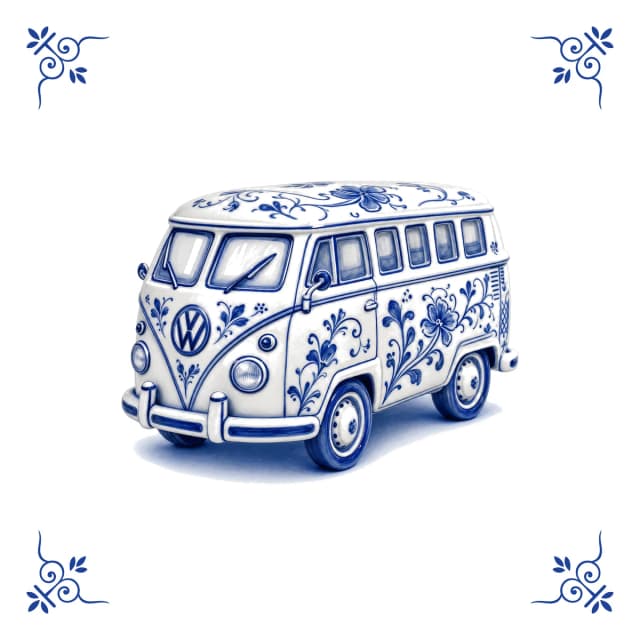 VW-Bulli, Delfter Blau Fliese