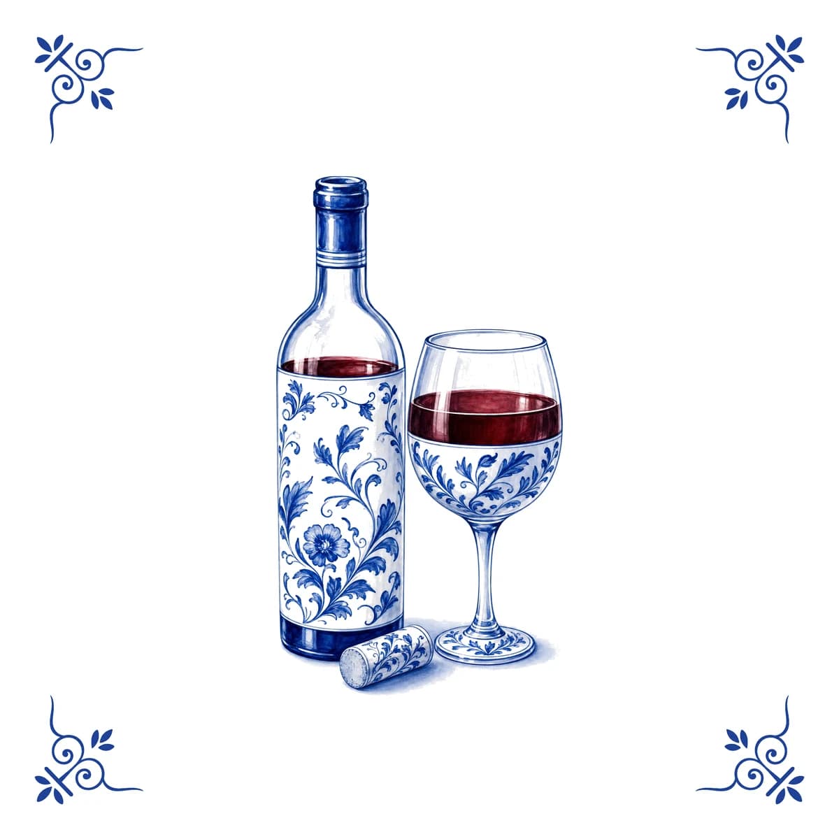 Wein – Delfter Blau Fliese