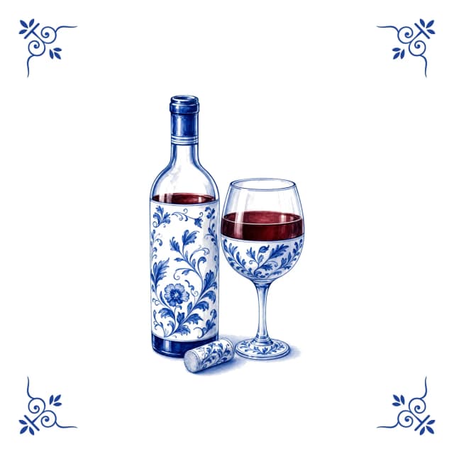 Wein, Delfter Blau Fliese